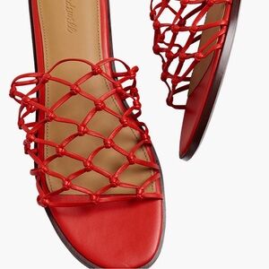 Madewell Taryn Red Knotted Slide Sandals